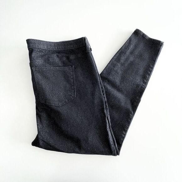 Torrid Premium Women's Sky High Skinny Crop Denim Jeans Black Silver Size 22R - Picture 1 of 12